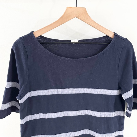 J. Crew Chambray Stripe Tee Blue Size Small - Picture 3 of 7